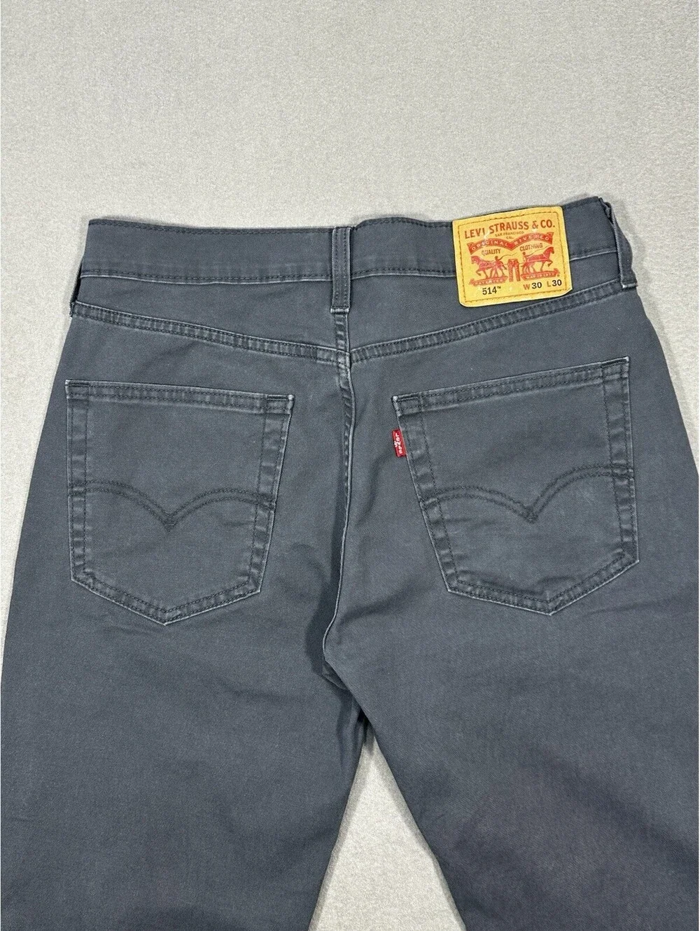 Levi’s 514 Jeans Men’s 30x29.5 Gray Straight Fit Stretch Denim Pants
